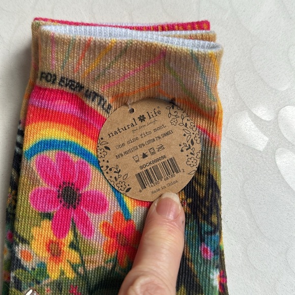 NWT 2-pair Natural Life Socks, Vibrant Colors, Fun Patterns, fits sizes 5-11 - Picture 7 of 7